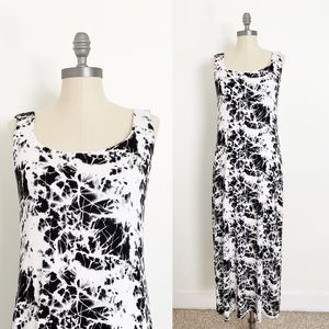 Bailey44 Black White Tie Dye Sleeveless Maxi Dress